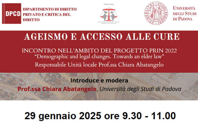 Collegamento a 29 gennaio 2025 - AGEISMO E ACCESSO ALLE CURE